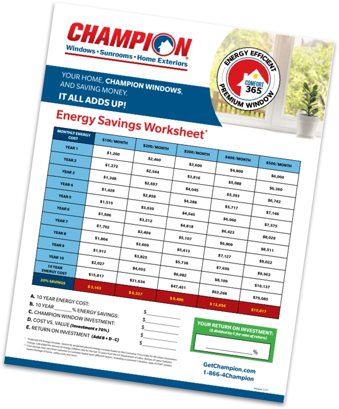 energy savings worksheet