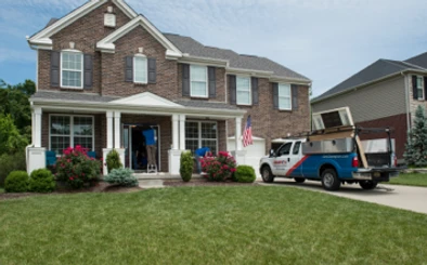 Champion installer doing final inspection on door