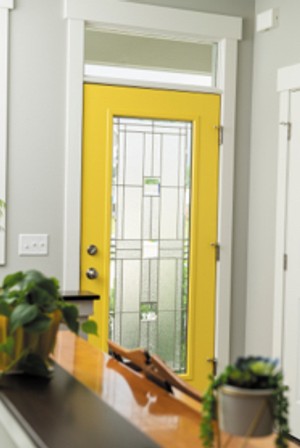 Photo of yellow double door