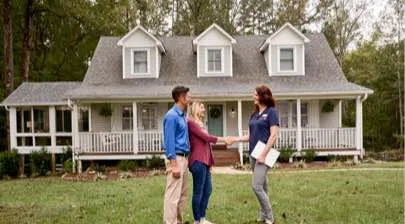 Champion employee greeting customers